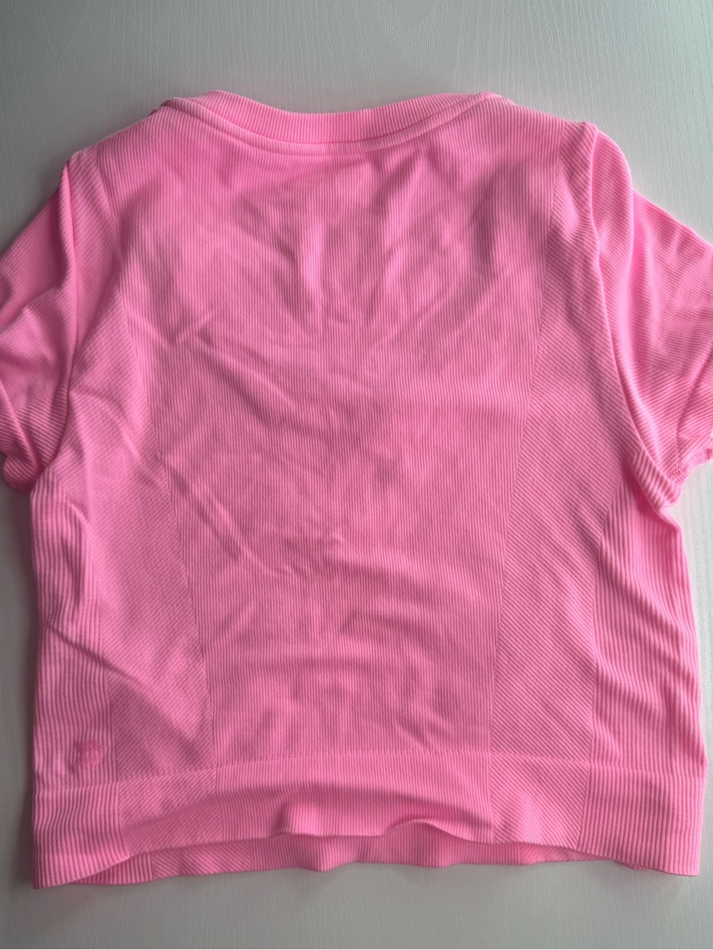 Pink Ribbed Scoop Neck Crop Top - Picture 2 of 3